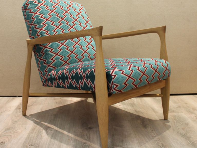 Scandinavian Armchair Cover - Fabric editor Dedar Velvet Genes