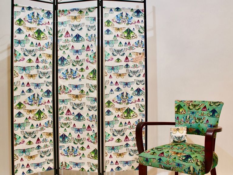 Realisation d'un paravent coordonne -Tissu outdoor de l'editeur Designers Guild