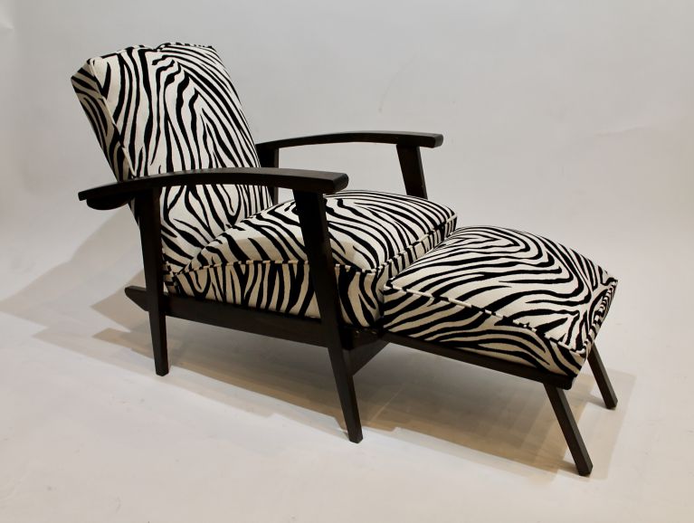 Complete repair of an armchair convertible into a lounge chair - Jab editor's fabric