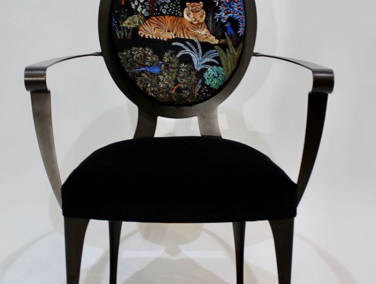 Complete renovation of a Miss Cantori model armchair - fabric from the publisher Pierre Frey