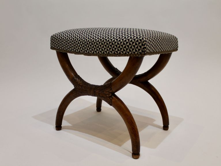 Complete repair of an Empire stool, studded finish